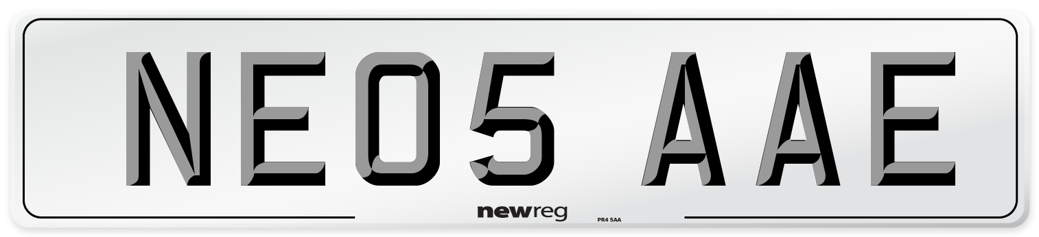 NE05 AAE Number Plate from New Reg